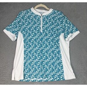 Lillie Green Golf Top XL Green Geometric Collar Stretch Tennis Golf Athleisure